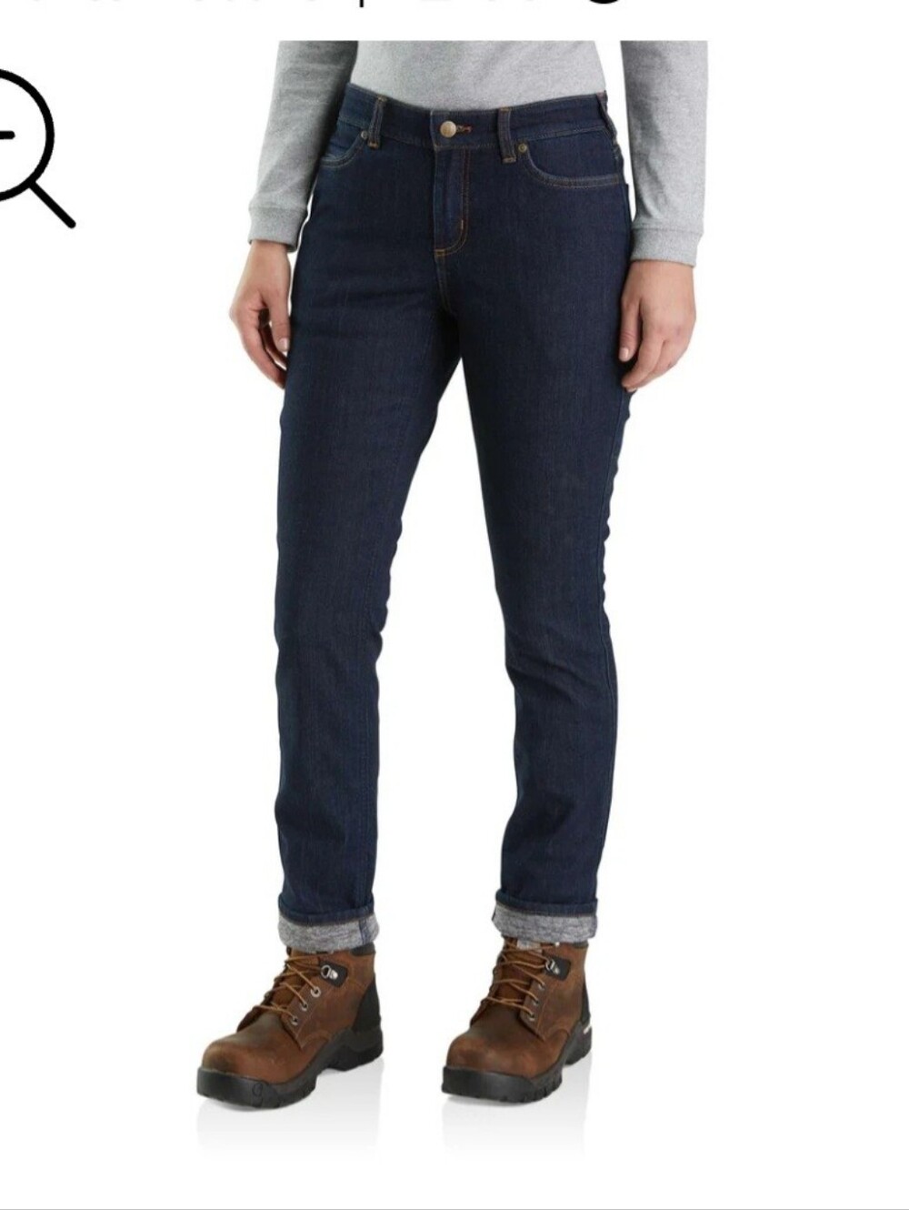 O Carhartt Indigo Women's Straight-Leg Lined Jeans Size 4